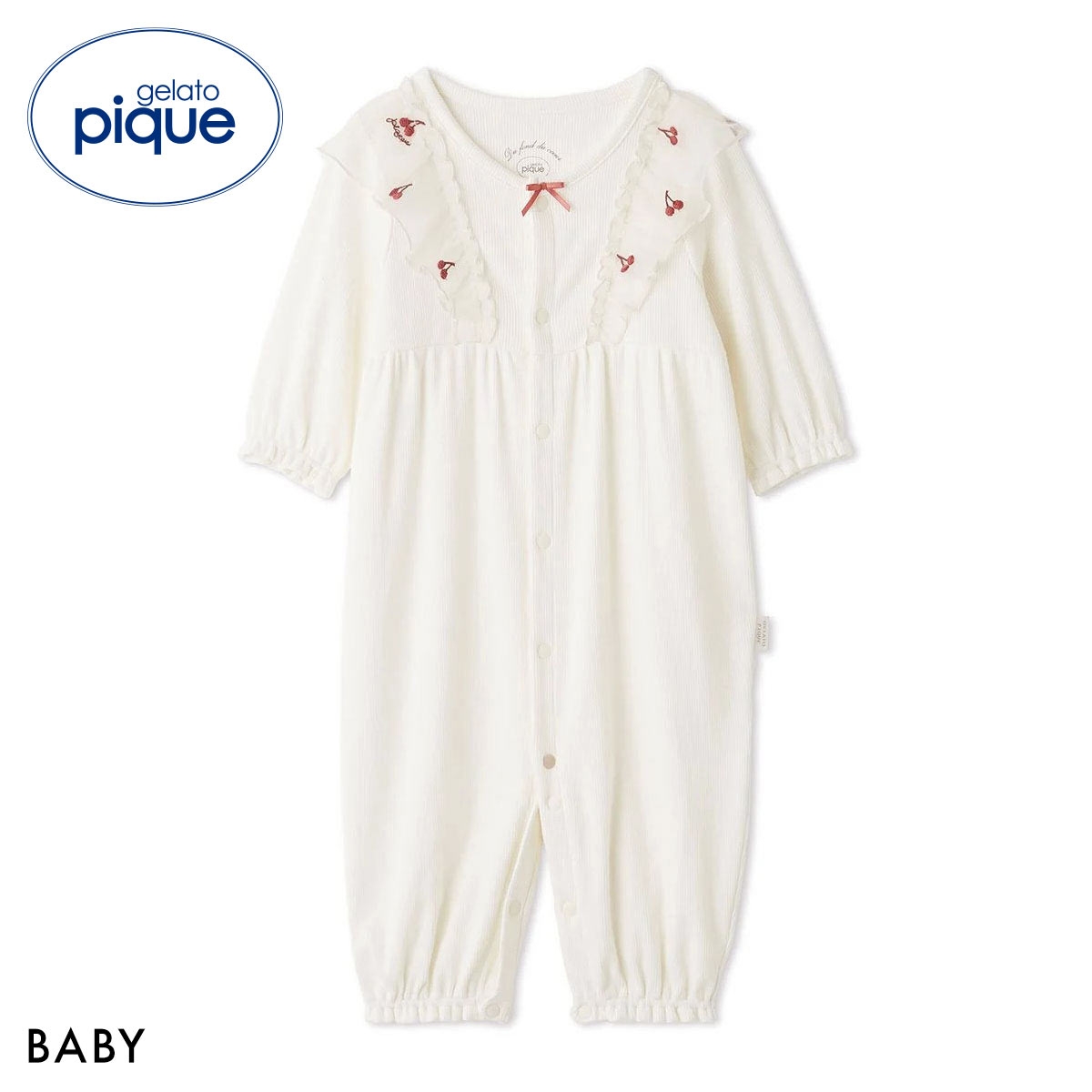 ジェラートピケ キッズアンドベイビー ベビー チェリー柄チュール2WAYオール ジェラピケ gelato pique Kids＆Baby BABY(IV-アイボリー-50)
