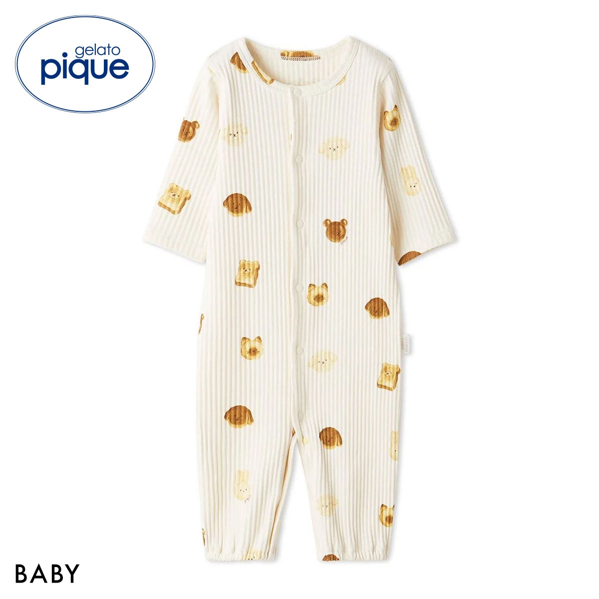 ジェラートピケ キッズアンドベイビー ベビー アニマルブレッド柄2WAYオール ジェラピケ ルームウェア gelato pique Kids＆Baby BABY(CR-クリーム-50)