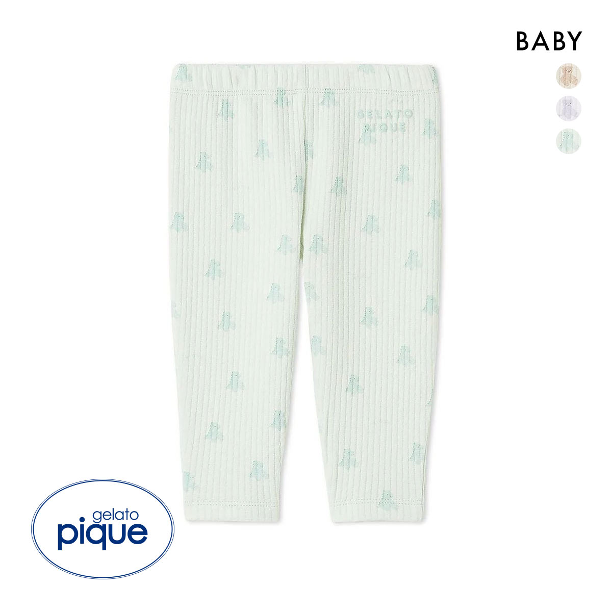 ジェラートピケ キッズアンドベイビー ベビー ぬいぐるみ柄レギンスパンツ ジェラピケ ルームウェア パジャマ gelato pique Kids＆Baby BABY(MI-ミント-80)