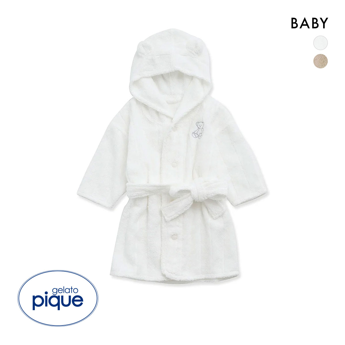 ジェラートピケ キッズアンドベイビー gelato pique Kids＆Baby【BABY】タオルローブ ジェラピケ ルームウェア バスローブ(OW-オフホワイト-Free)