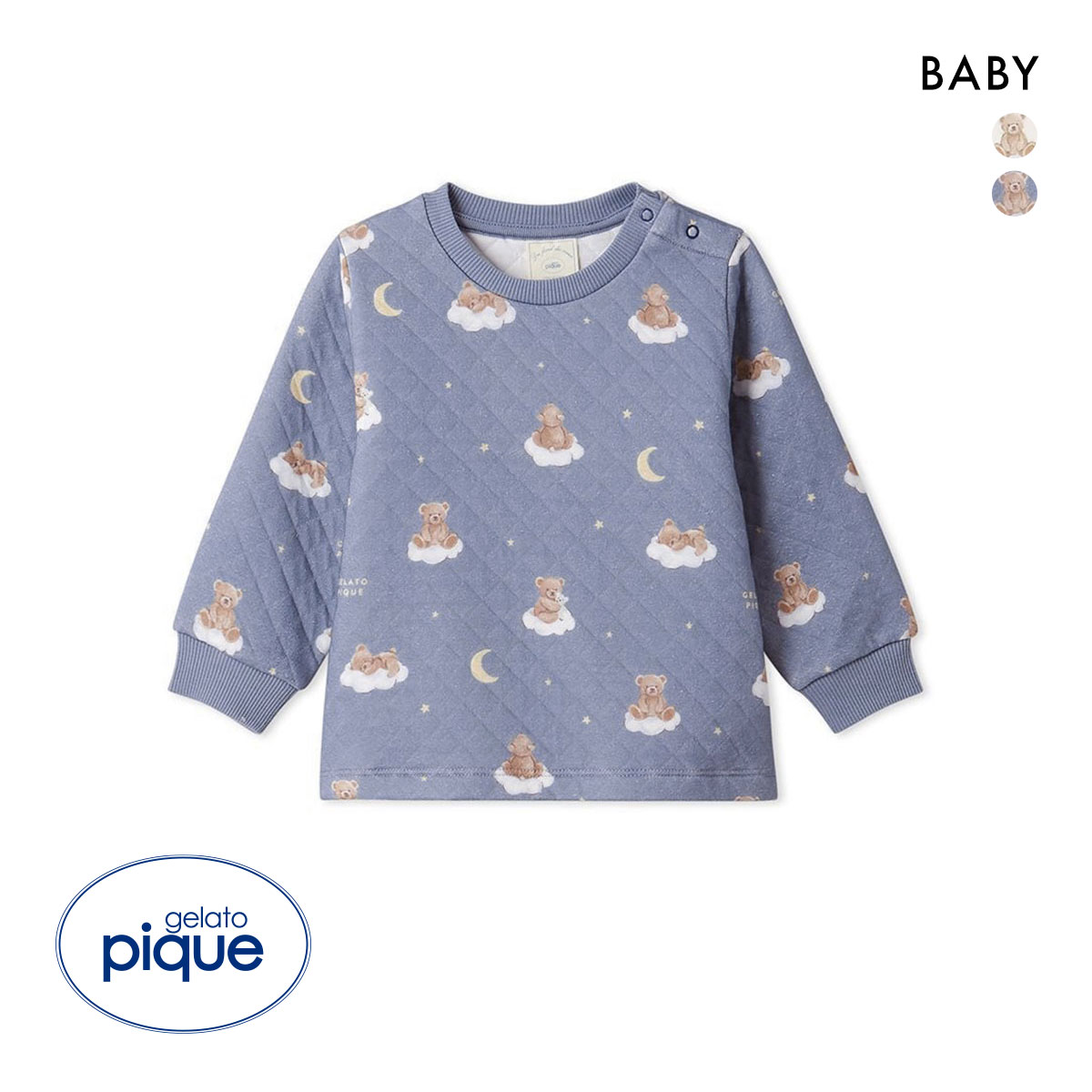 ジェラートピケ キッズアンドベイビー ベビー 販路限定商品 dreamy bear柄 ジェラピケ ルームウェア パジャマ gelato pique Kids＆Baby BABY(NV-ネイビー-70)