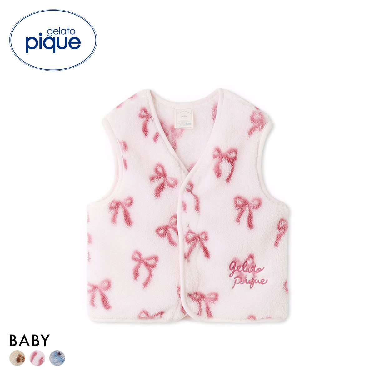 ジェラートピケ キッズアンドベイビー ベビー フリースベスト ジェラピケ ルームウェア gelato pique Kids＆Baby BABY(PI-ピンク-70)