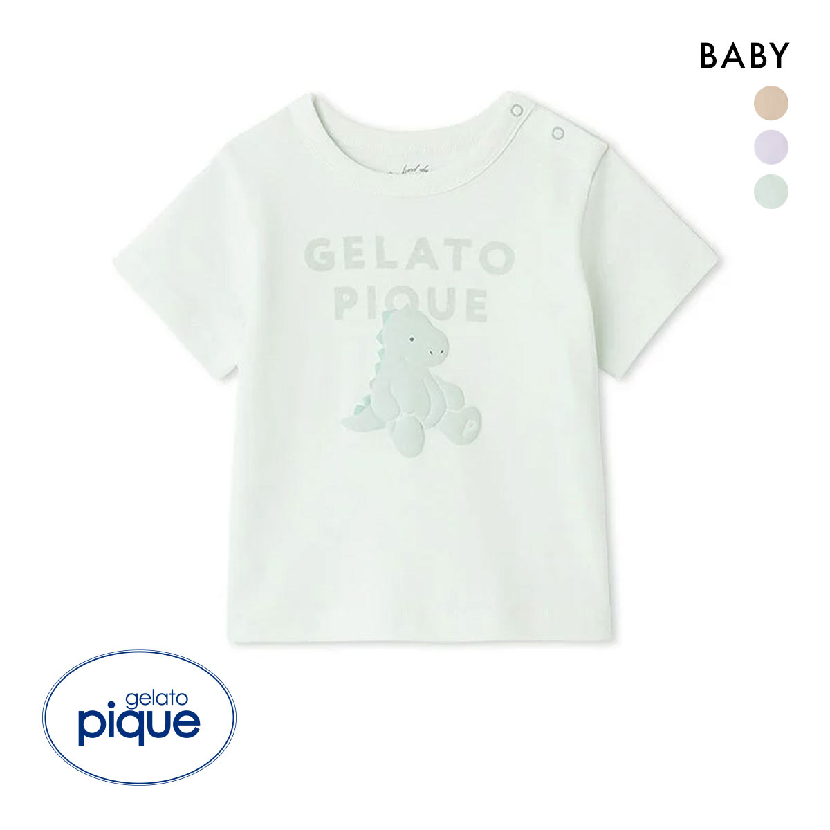 ジェラートピケ キッズアンドベイビー ベビー ぬいぐるみワンポイントTシャツ ジェラピケ ルームウェア gelato pique Kids＆Baby BABY(MI-ミント-80)