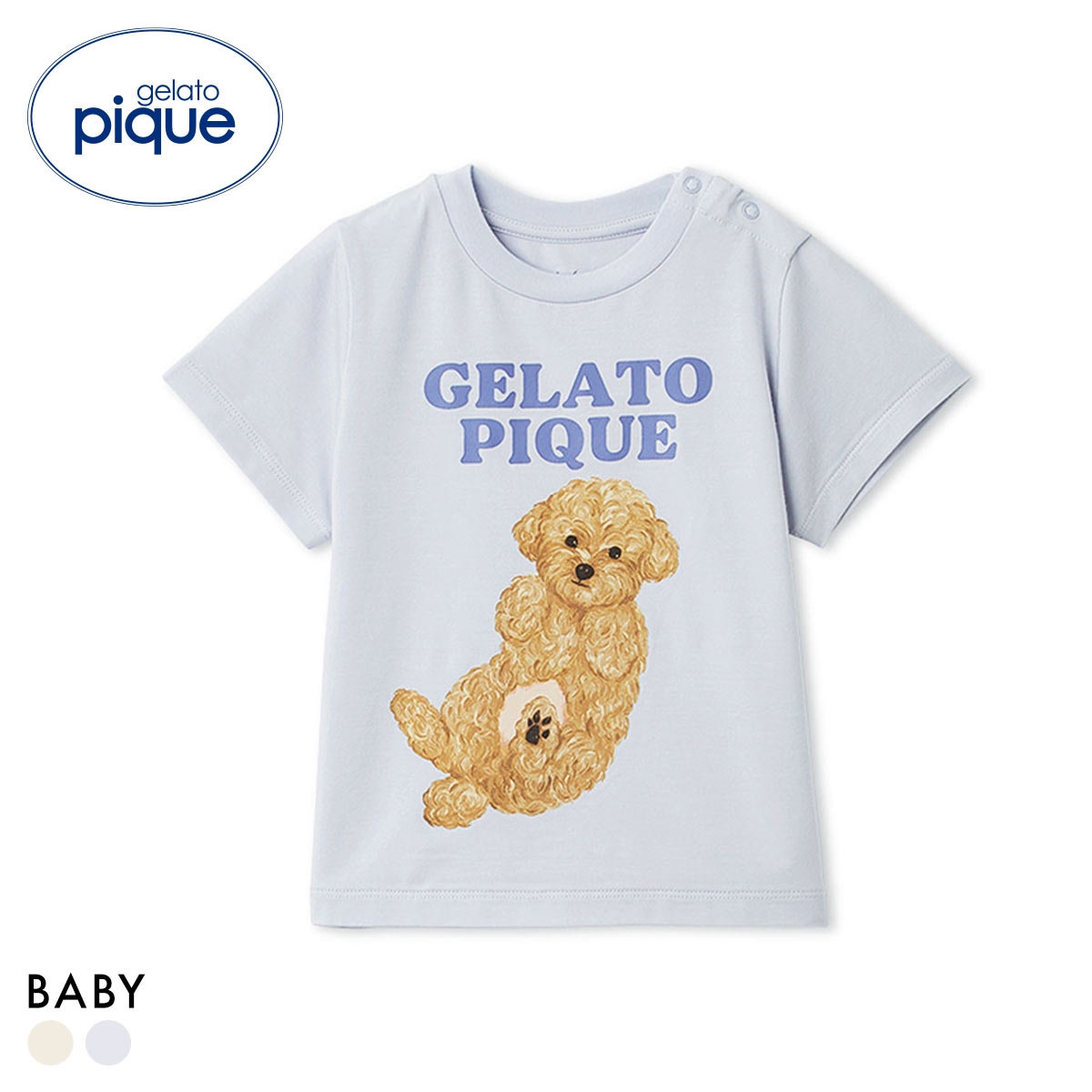 ジェラートピケ キッズアンドベイビー ベビー ドッグワンポイントTシャツ パジャマ ルームウェア gelato pique Kids＆Baby BABY(BU-ブルー-80)