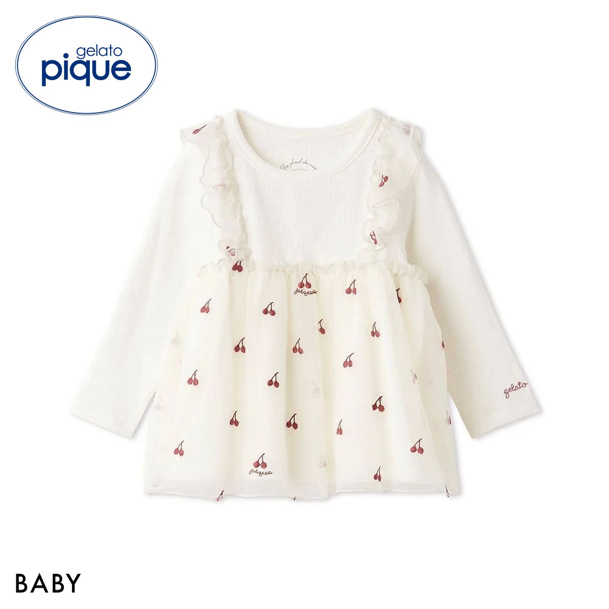 ジェラートピケ キッズアンドベイビー ベビー チェリー柄チュールプルオーバー ジェラピケ gelato pique Kids＆Baby BABY
