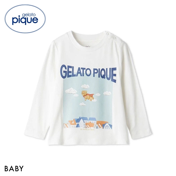 ジェラートピケ キッズアンドベイビー ベビー 抗菌防臭 ヒーローベアワンポイントロンT ジェラピケ ルームウェア gelato pique Kids＆Baby BABY