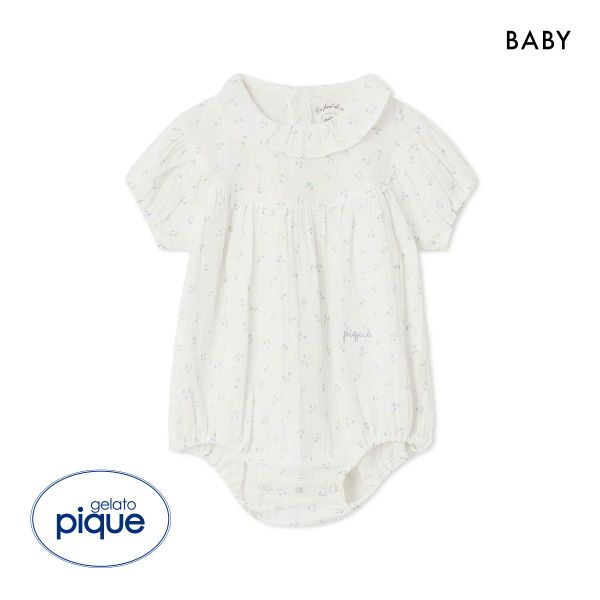 ジェラートピケ キッズアンドベイビー 販路限定 ベビー リトルフラワー柄ガーゼロンパース ジェラピケ ルームウェア gelato pique Kids＆Baby BABY