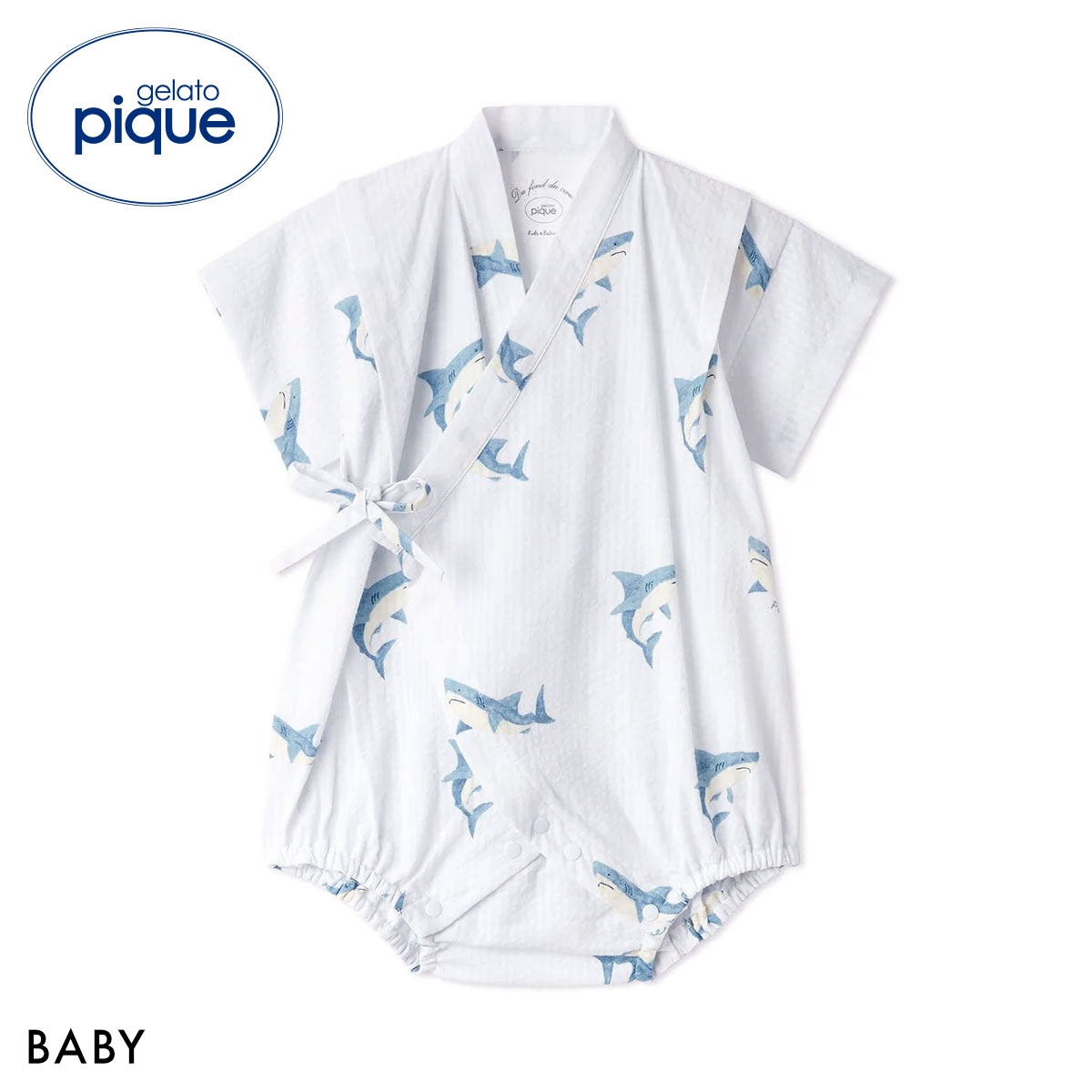 ジェラートピケ キッズアンドベイビー ベビー 甚平 ジェラピケ パジャマ ルームウェア gelato pique Kids＆Baby BABY(BU-ブルー-80)