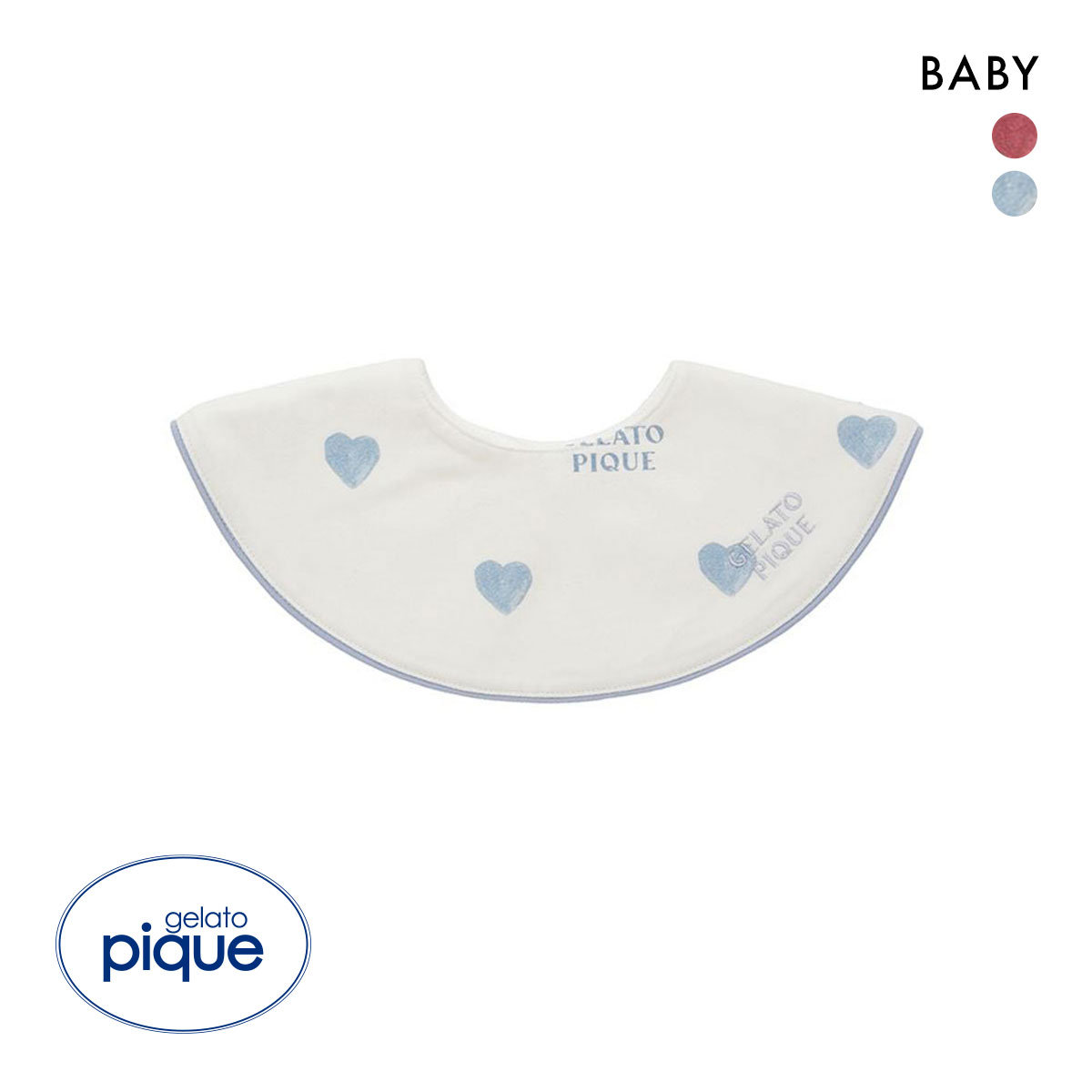 ジェラートピケ キッズアンドベイビー ベビー ハート柄スタイ ジェラピケ gelato pique Kids＆Baby BABY(BU-ブルー-Free)
