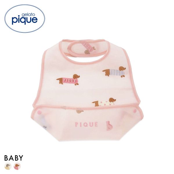 ジェラートピケ キッズアンドベイビー ベビー ダックスフンド柄お食事スタイ ジェラピケ gelato pique Kids＆Baby BABY