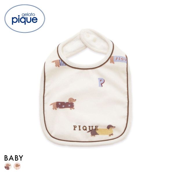 ジェラートピケ キッズアンドベイビー ベビー ダックスフンド柄スタイ ジェラピケ gelato pique Kids＆Baby BABY
