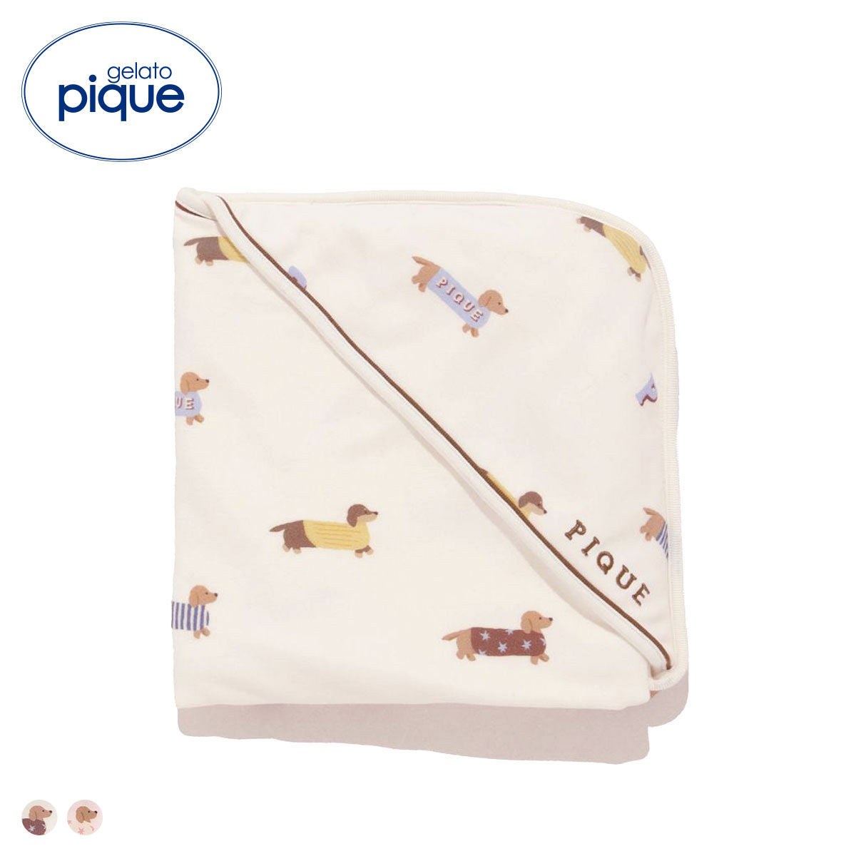 ジェラートピケ キッズアンドベイビー ベビー ダックスフンド柄ブランケット ジェラピケ gelato pique Kids＆Baby BABY(CR-クリーム-Free)