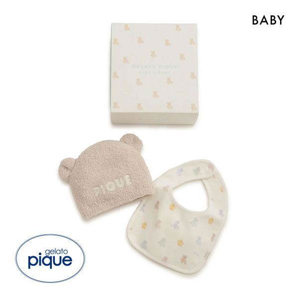 ジェラートピケ キッズアンドベイビー ベビー ベアニットキャップ&スタイ2点セット ギフトBOX ジェラピケ