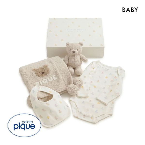 ジェラートピケ キッズアンドベイビー ベビー ベアブランケット&ぬいぐるみ&ボディースーツ&スタイセット ギフトBOX ジェラピケ