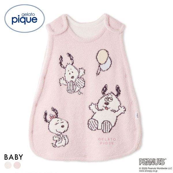 ジェラートピケ キッズアンドベイビー gelato pique Kids＆Baby PEANUTS PUPPIES BABY ベビモコスリーパー ジェラピケ ベビー