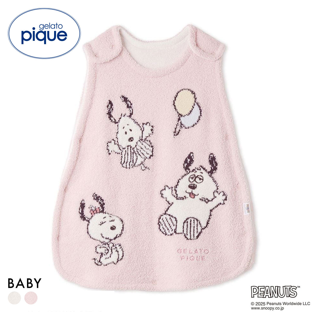 ジェラートピケ キッズアンドベイビー gelato pique Kids＆Baby PEANUTS PUPPIES BABY ベビモコスリーパー ジェラピケ ベビー(PI-ピンク-Free)
