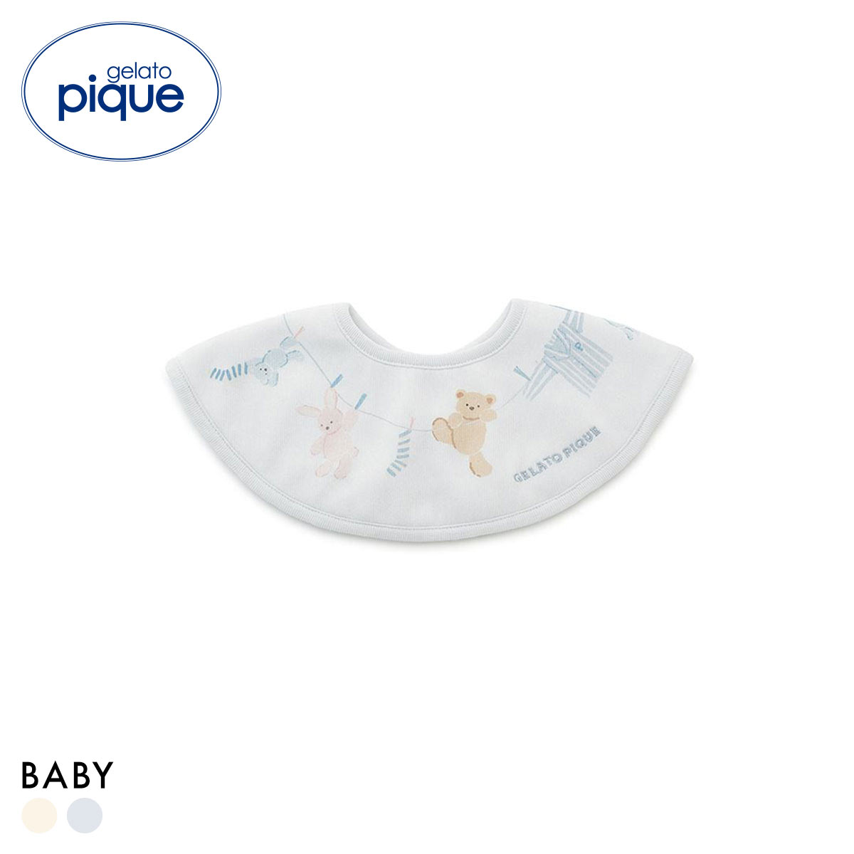ジェラートピケ キッズアンドベイビー ベビー ウォッシングアニマル柄スタイ ジェラピケ gelato pique Kids＆Baby BABY(BU-ブルー-Free)