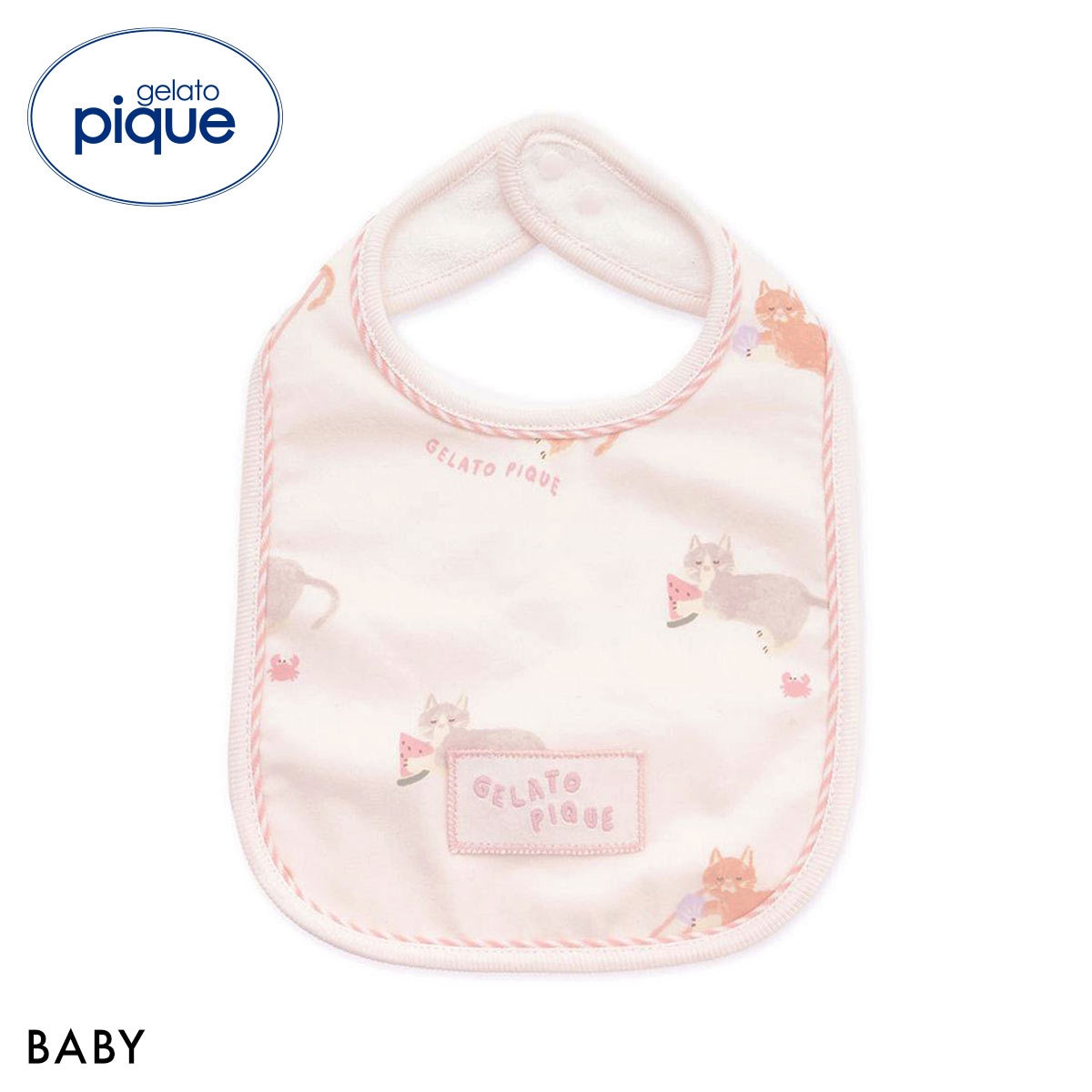 ジェラートピケ キッズアンドベイビー ベビー シーサイドキャット柄スタイ ジェラピケ gelato pique BABY(PI-ピンク-Free)