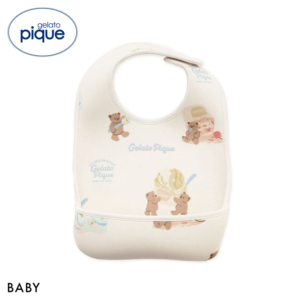 ジェラートピケ キッズアンドベイビー ベビー アイスクリームベア柄お食事スタイ ジェラピケ gelato pique Kids＆Baby BABY(CR-クリーム-Free)