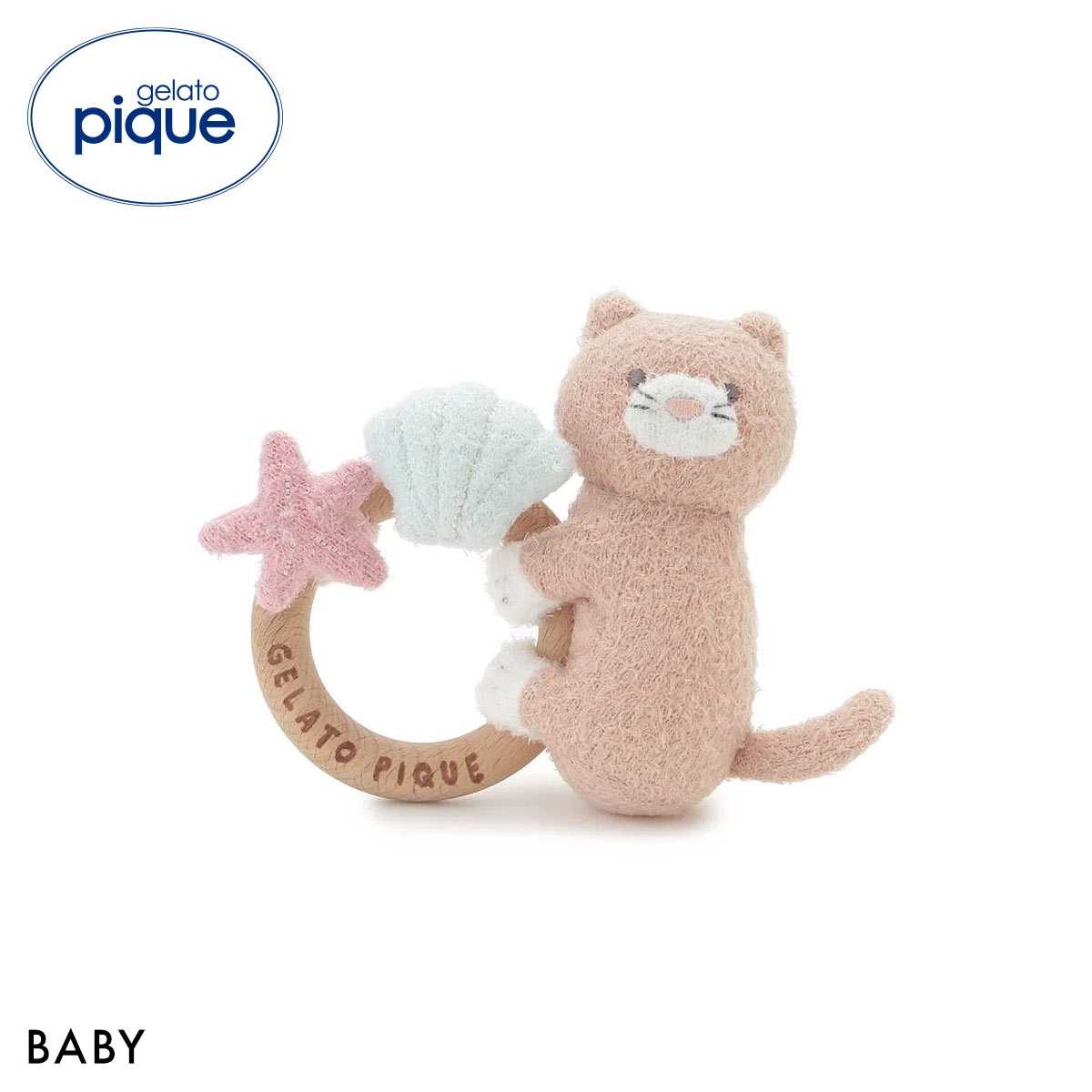 ジェラートピケ キッズアンドベイビー ベビー スムーズィーシーサイドキャットラトル ジェラピケ gelato pique Kids＆Baby BABY(BR-ブラウン-Free)