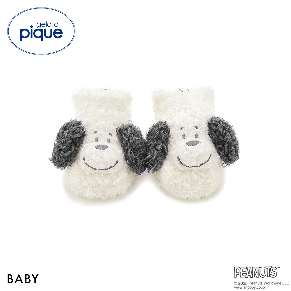 ジェラートピケ キッズアンドベイビー gelato pique Kids＆Baby PEANUTS PUPPIES BABYスヌーピーソックス ジェラピケ ベビー(OW-オフホワイト-7-9cm)