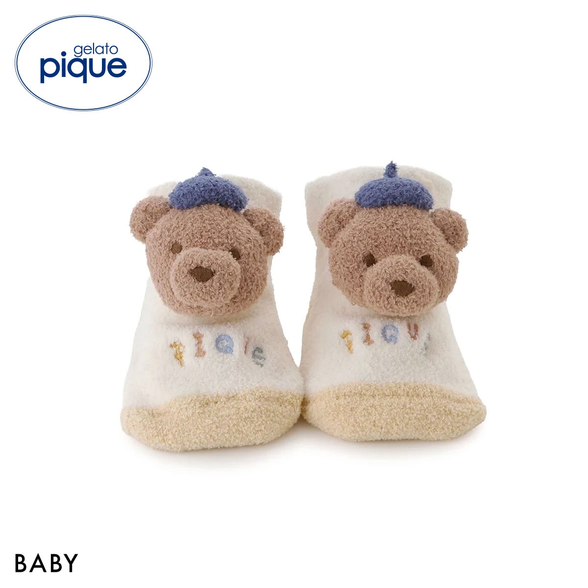ジェラートピケ キッズアンドベイビー ベビー エアリーモコドローイングベアソックス ジェラピケ gelato pique Kids＆Baby BABY(CR-クリーム-7)