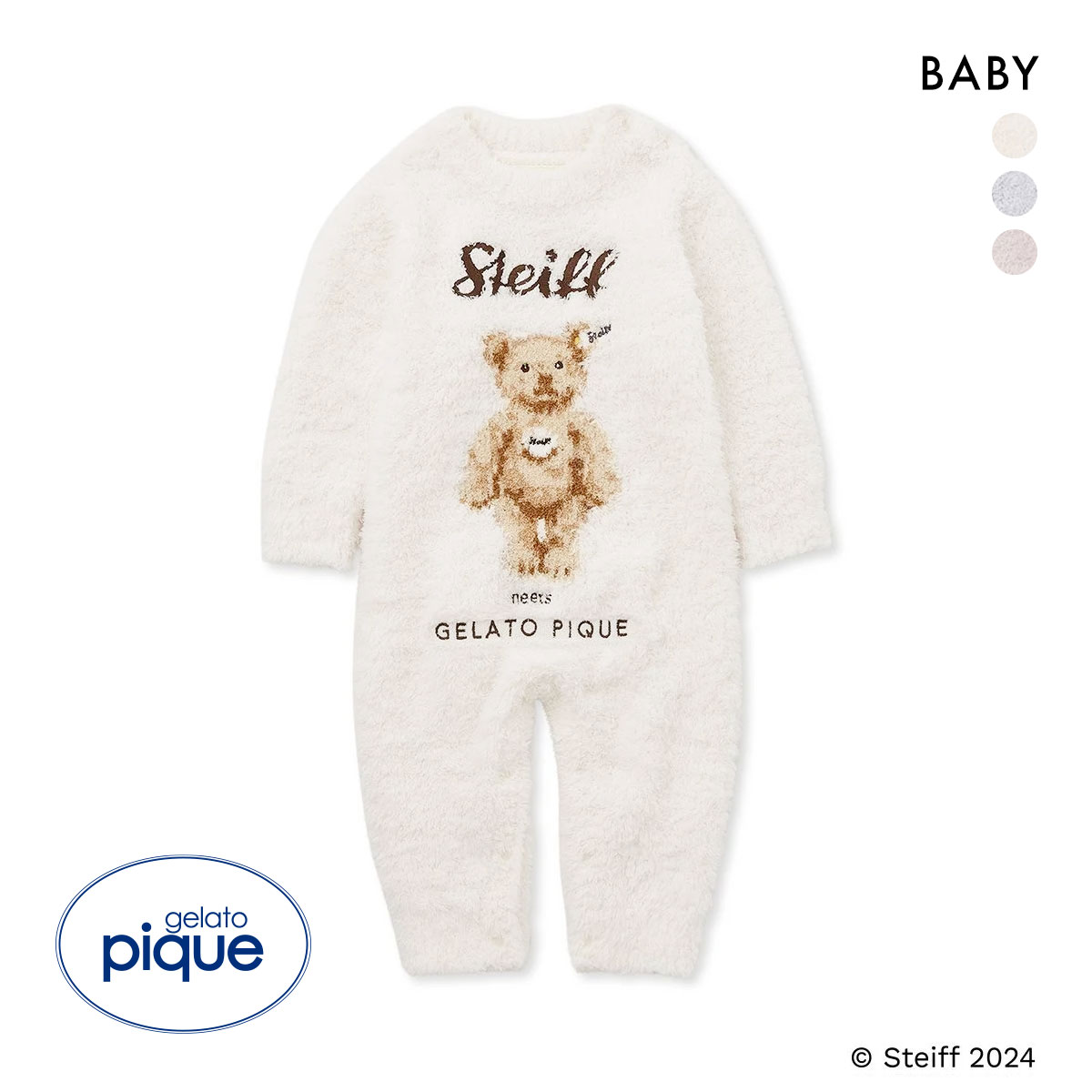 ジェラートピケ キッズアンドベイビー シュタイフ ジェラートJamesジャガードロンパース ジェラピケ ルームウェア gelato pique Kids＆Baby Steiff(CR-クリーム-70)