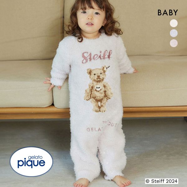 ジェラートピケ キッズアンドベイビー シュタイフ ジェラートJamesジャガードロンパース ジェラピケ ルームウェア gelato pique Kids＆Baby Steiff