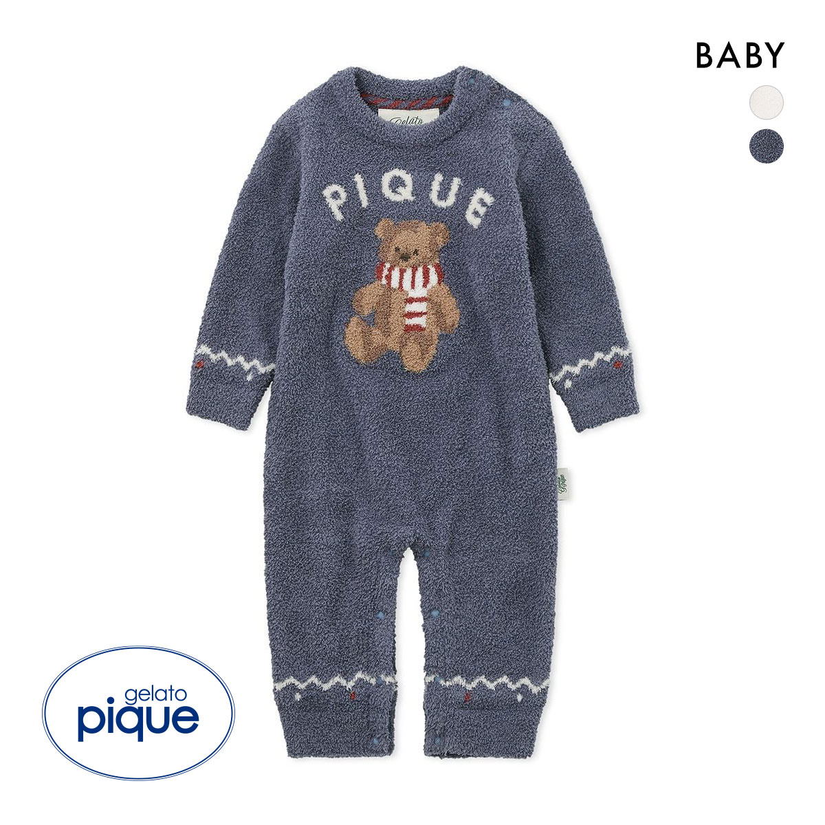 ジェラートピケ キッズアンドベイビー ベビー 販路限定商品 HOLIDAY ロンパース ジェラピケ ルームウェア gelato pique Kids＆Baby BABY(NV-ネイビー-70)