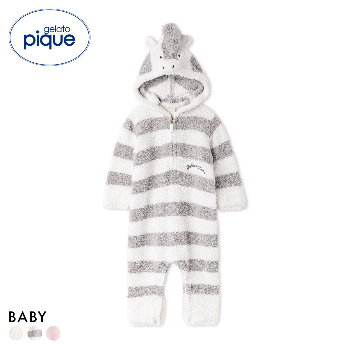 ジェラートピケ キッズアンドベイビー ベビー ベビモコポニーロンパース ジェラピケ ルームウェア gelato pique Kids＆Baby BABY(GY-グレー-80)