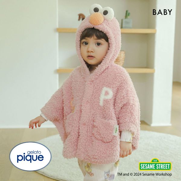ジェラートピケ キッズアンドベイビー セサミストリート エルモ ポンチョ ジェラピケ ルームウェア gelato pique Kids＆Baby SESAME STREET BABY