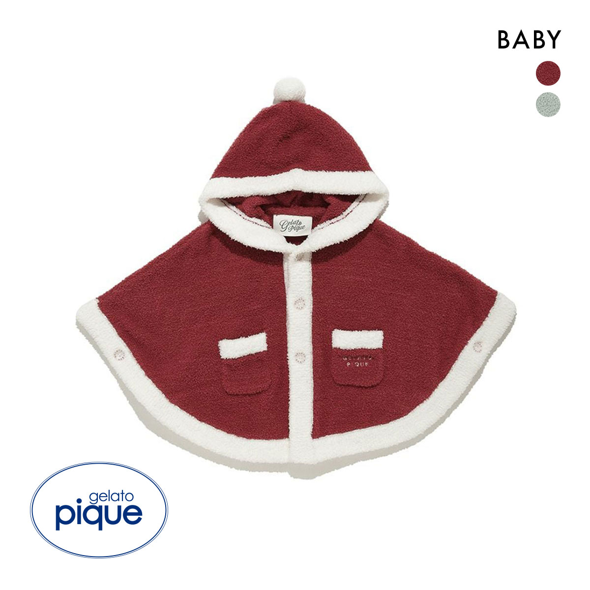 ジェラートピケ キッズアンドベイビー ベビー HOLIDAY ベビモコポンチョ ジェラピケ ルームウェア パジャマ gelato pique Kids＆Baby BABY(RE-レッド-70)