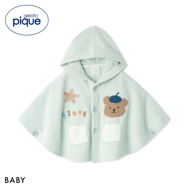 ジェラートピケ キッズアンドベイビー ベビー エアリーモコドローイングベアポンチョ ジェラピケ gelato pique Kids＆Baby BABY