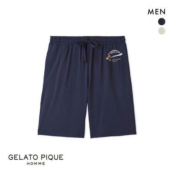 ジェラートピケ オム メンズ レーヨンカプチーノベアワンポイントハーフパンツ ジェラピケ パジャマ ルームウェア gelato pique HOMME