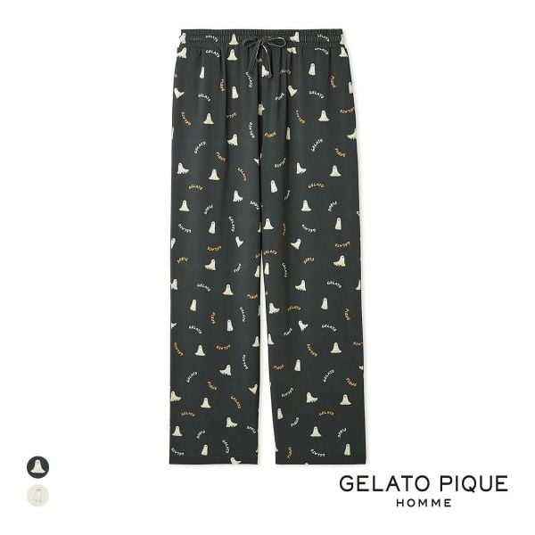 ジェラートピケ オム メンズ TRICK GHOST柄 ロングパンツ ジェラピケ パジャマ ルームウェア gelato pique HOMME