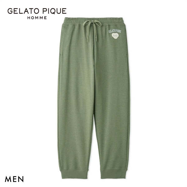 ジェラートピケ オム メンズ 抗菌防臭 ハートロゴ裏毛ロングパンツ ジェラピケ ルームウェア GELATO PIQUE HOMME