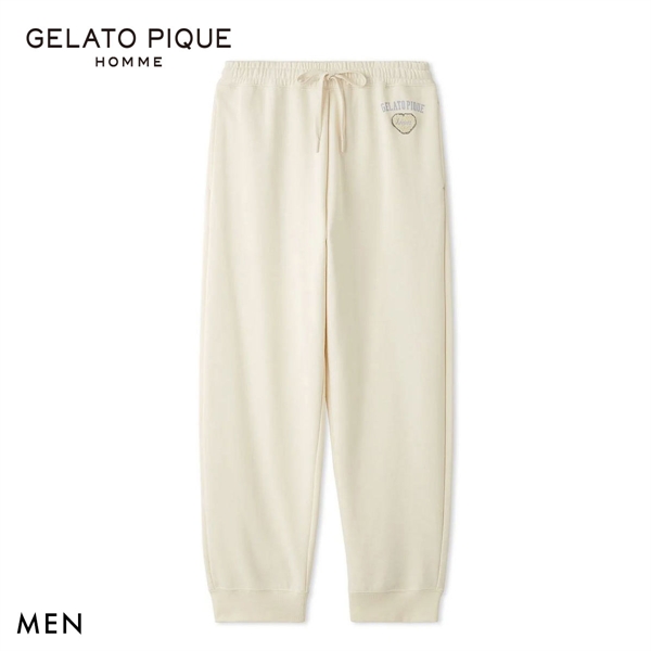 ジェラートピケ オム メンズ 抗菌防臭 ハートロゴ裏毛ロングパンツ ジェラピケ ルームウェア GELATO PIQUE HOMME