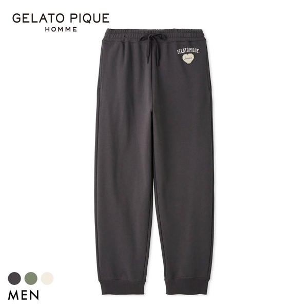 ジェラートピケ オム メンズ 抗菌防臭 ハートロゴ裏毛ロングパンツ ジェラピケ ルームウェア GELATO PIQUE HOMME