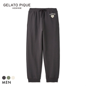ジェラートピケ オム メンズ 抗菌防臭 ハートロゴ裏毛ロングパンツ ジェラピケ ルームウェア GELATO PIQUE HOMME