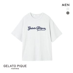 ジェラートピケ オム メンズ パイルロゴ刺繍Tシャツ ジェラピケ パジャマ ルームウェア GELATO PIQUE HOMME