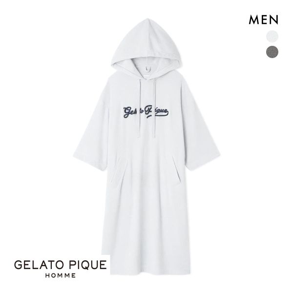 ジェラートピケ オム メンズ パイルロゴ刺繍ポンチョ ジェラピケ パジャマ ルームウェア GELATO PIQUE HOMME