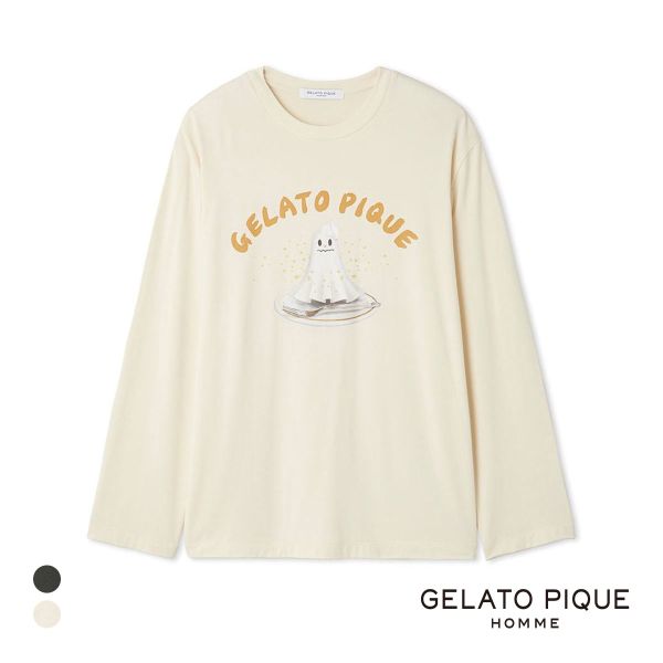 ジェラートピケ オム メンズ TRICK GHOSTワンポイントロンT ジェラピケ パジャマ ルームウェア gelato pique HOMME