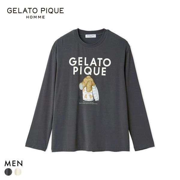 ジェラートピケ オム メンズ レーヨンジェラートベアプリントロンT ジェラピケ ルームウェア gelato pique HOMME
