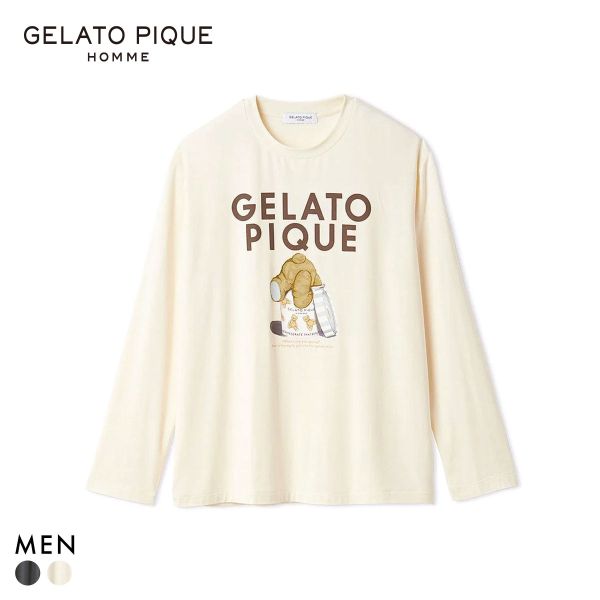 ジェラートピケ オム メンズ レーヨンジェラートベアプリントロンT ジェラピケ ルームウェア gelato pique HOMME
