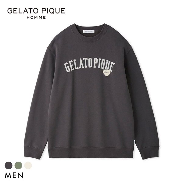 ジェラートピケ オム メンズ 抗菌防臭 ハートロゴ裏毛プルオーバー ジェラピケ ルームウェア GELATO PIQUE HOMME