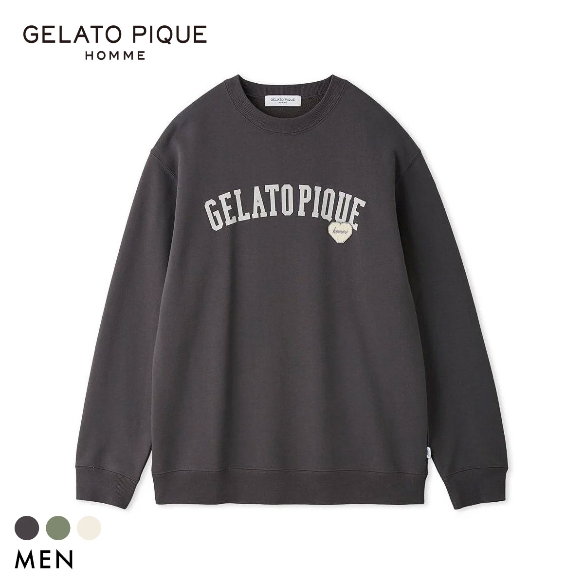 ジェラートピケ オム メンズ 抗菌防臭 ハートロゴ裏毛プルオーバー ジェラピケ ルームウェア GELATO PIQUE HOMME