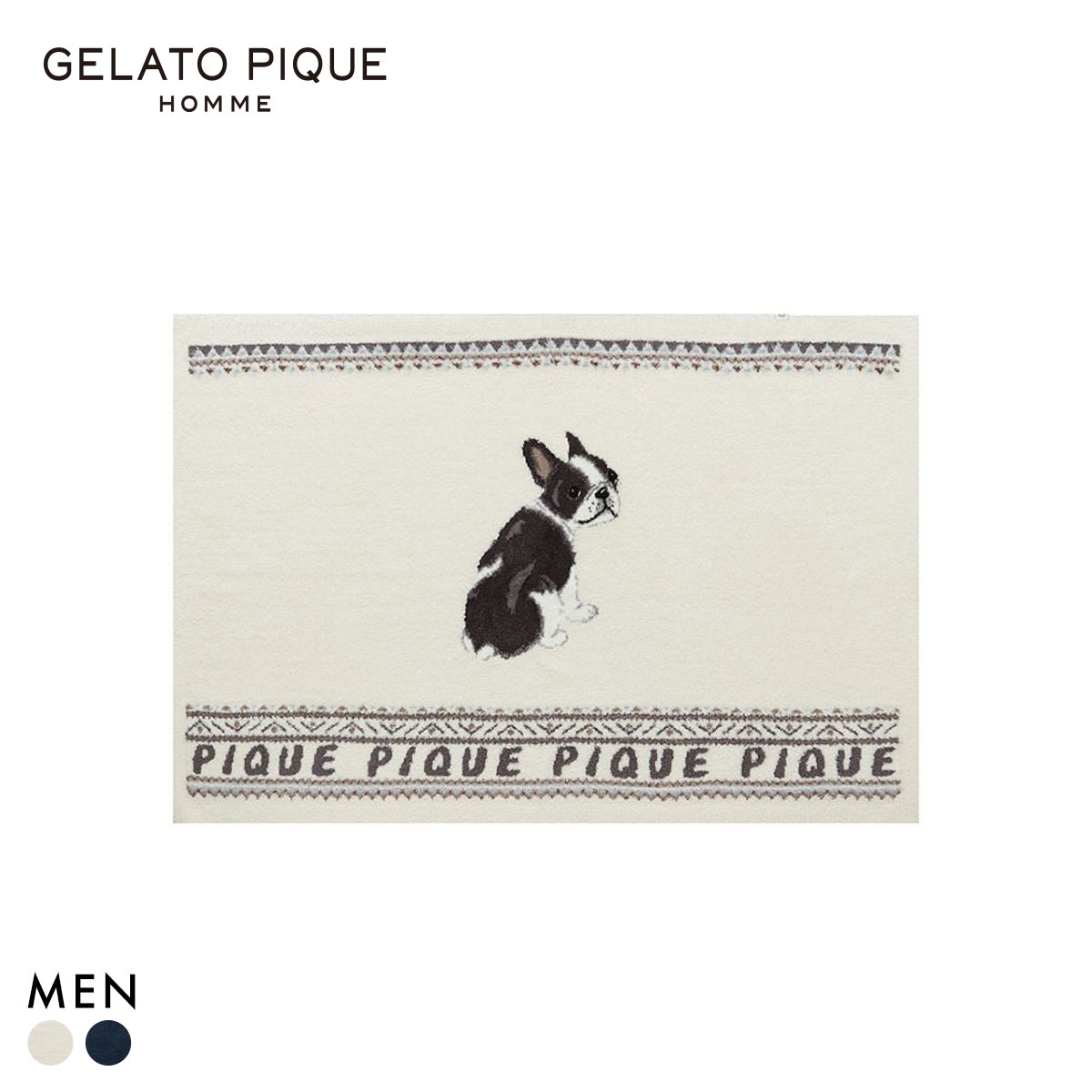 ジェラートピケ オム メンズ パウダーノルディック DOGジャガードブランケット ジェラピケ ルームウェア gelato pique HOMME(IV-アイボリー-Free)