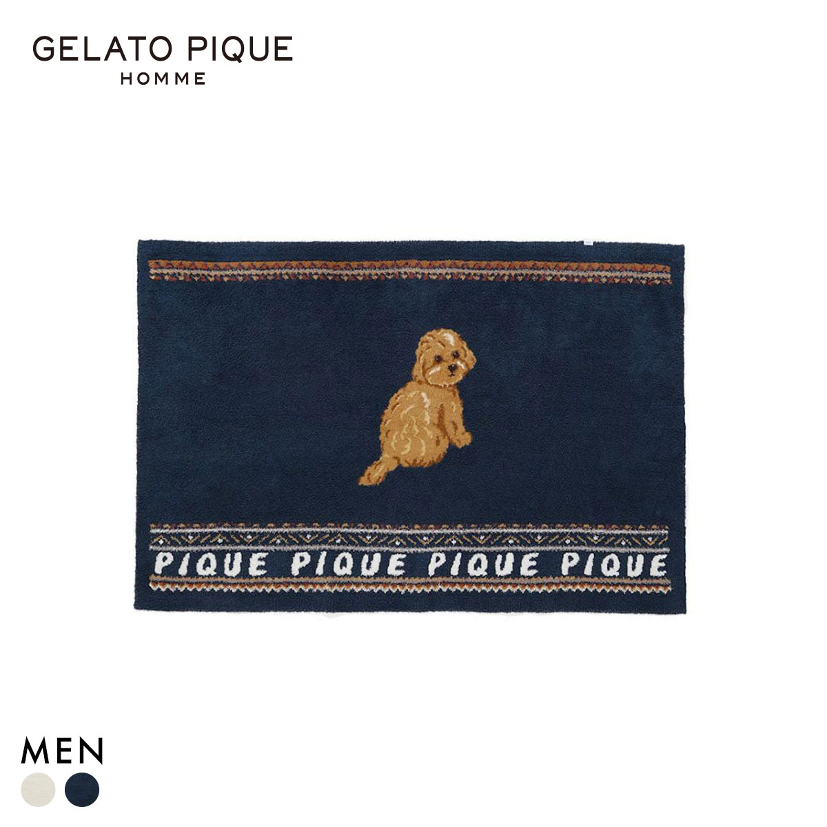 ジェラートピケ オム メンズ パウダーノルディック DOGジャガードブランケット ジェラピケ ルームウェア gelato pique HOMME(NV-ネイビー-Free)