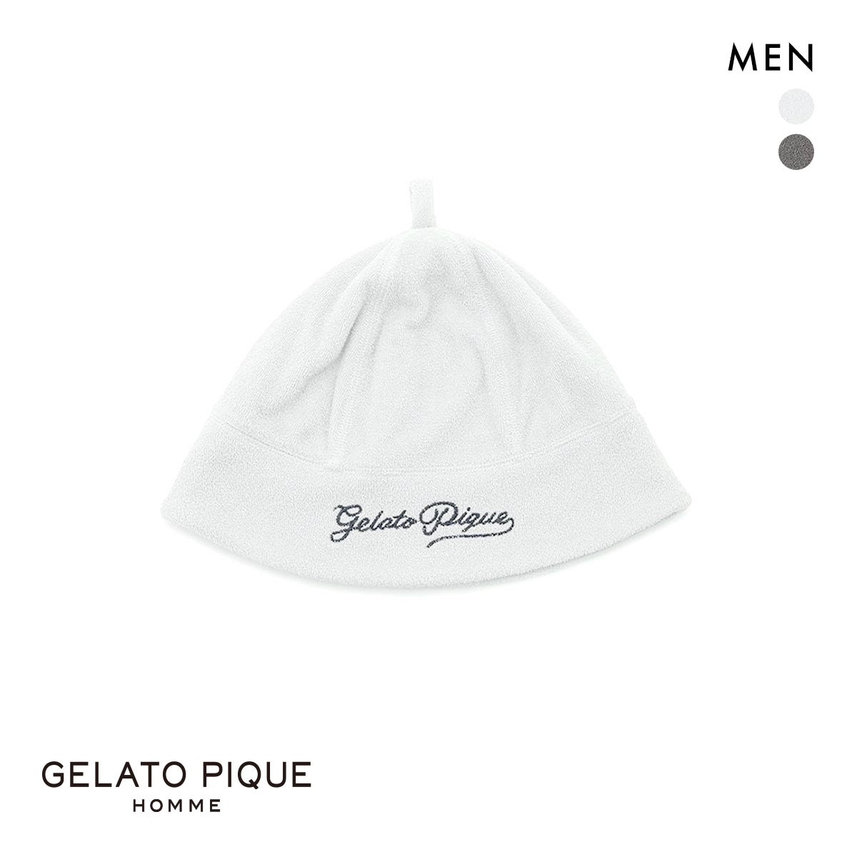 ジェラートピケ オム メンズ パイルロゴ刺繍セーラーハット gelato pique HOMME(BU-ブルー-Free)