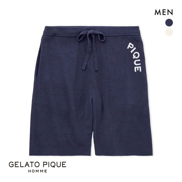 ジェラートピケ オム メンズ エアモコピケロゴジャガードハーフパンツ ジェラピケ パジャマ ルームウェア gelato pique HOMME